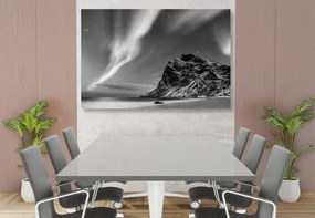 Εικόνα του βόρειου σέλας στη Νορβηγία σε ασπρόμαυρο - 120x80