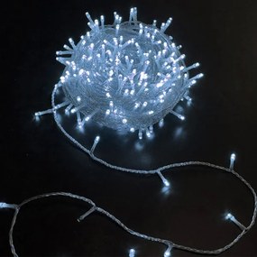 300 χριστουγεννιάτικα mini led ψυχρό φως με πρόγραμμα σε πλεξούδα &amp; διάφανο καλώδιο IP44
