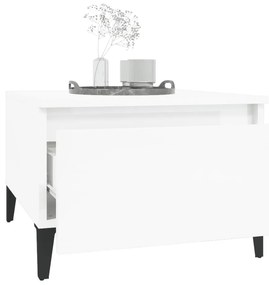 vidaXL Τραπέζι Βοηθητικό Γυαλιστ.Λευκό 50x46x35 εκ. Επεξεργασμένο Ξύλο