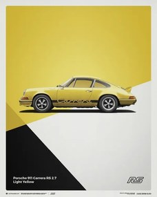 Εκτύπωση έργου τέχνης Porsche 911 RS - 1973 - Yellow, (40 x 50 cm)