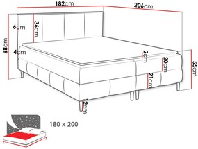 Επενδυμένο κρεβάτι Box Best II-Portokali-180 x 200