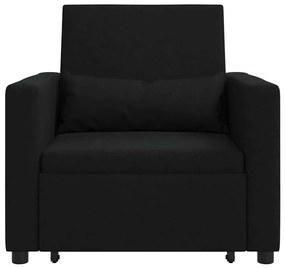 vidaXL Μονός καναπές-κρεβάτι Μαύρο 90 x 165 x 87 εκ. ύφασμα