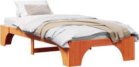 vidaXL Σκελετός Κρεβατιού Κερωτό καφέ 100 x 200 cm