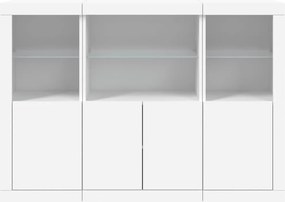 vidaXL Μπουφέδες με Φώτα LED 3 τεμ. Λευκοί από Επεξεργασμένο Ξύλο