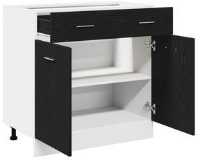 vidaXL Κάβες με Συρτάρι σε Μαύρη Δρυς, 80x46x81,5 εκ, Κατασκευασμένο από Επεξεργασμένο Ξύλο