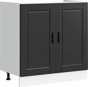 vidaXL Βάση νιπτήρα με αποθήκευση Porto 2 pcs Μαύρο Επεξεργασμένο ξύλο