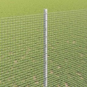 vidaXL Σιδερένιο πλέγμα με στήλη 10 x 1,4 μ Ασημί Δίχτυ