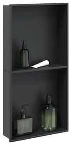 vidaXL Εσοχή Ντους Βουρστ. Μαύρο Ματ 32x62x9 εκ. Αν. Ατσάλι