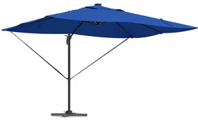vidaXL Ρομά Κερασάκι Δίχτυ με LEDs Μπλε 352x251x265 εκ. Αλουμίνιο