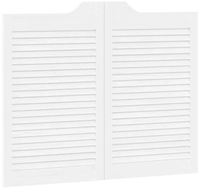 vidaXL Swing Doors Louvred Design 1 ζεύγος Λευκό 80x100 cm