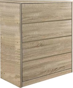 Συρταριέρα Kuanger pakoworld mdf σε φυσική απόχρωση 80x40x89εκ