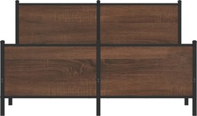 vidaXL Σκελετός Κρεβ. Χωρίς Στρώμα Καφέ Δρυς 150x200 εκ. Μεταλλικό
