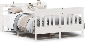 vidaXL Σκελετός Κρεβ. Χωρίς Στρώμα Λευκό 140x190 εκ Μασίφ Πεύκο