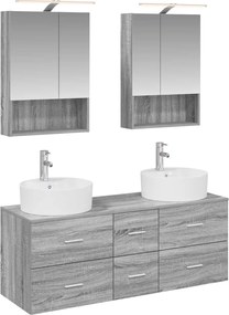 vidaXL Σετ Επίπλων Μπάνιου 5 pcs Γκρι Sonoma