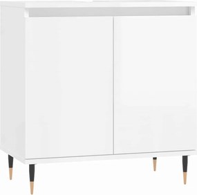 vidaXL Ντουλάπι Μπάνιου Γυαλ. Λευκό 58 x 33 x 60 εκ. από Επεξεργ. Ξύλο