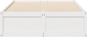vidaXL Σκελετός Κρεβ. Χωρίς Στρώμα Λευκό 135x190 εκ Μασίφ Πεύκο