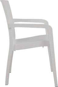 ΠΟΛΥΘΡΟΝΑ ΠΟΛΥΠΡΟΠΥΛΕΝΙΟΥ RATTAN HM5590.04 ΧΡΩΜΑ ΛΕΥΚΟ 58x55x87 cm.