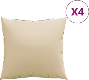 vidaXL Μαξιλάρια Καναπέ 4 τεμ. Μπεζ 60x60 εκ. Υφασμάτινα