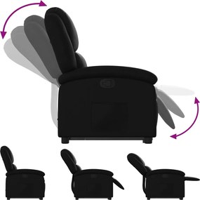 vidaXL Πολυθρόνα Μασάζ Ανακλινόμενη με Ανύψωση Μαύρη Συνθ. Δέρμα