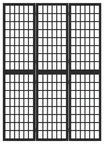 Παραβάν Ιαπωνικού Στιλ με 3 Πάνελ Πτυσσόμενο Μαύρο 120x170 εκ. - Μαύρο