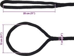 vidaXL Σχοινί Boat 10 mm 12 m Μαύρο Πολυεστέρας