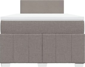 vidaXL Κρεβάτι Boxspring με Στρώμα Taupe 120x190 εκ. Υφασμάτινο