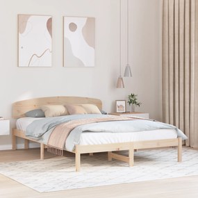 vidaXL Κρεβάτι με Κεφαλίνη 140x200 εκ Μασίφ Ξύλο Πεύκου