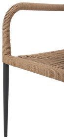 Πολυθρόνα Αλουμινίου Nojo Γκρι Με P.E.Twist Rattan Μπεζ 55x63x82Υ εκ.