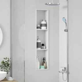 vidaXL Νίτσα Μπάνιου Λευκό 90 x 20 x 9,5 εκ Ανοξείδωτο Ατσάλι