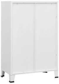 vidaXL Αρχειοθήκη Βιομηχανικού Στιλ Λευκή 75 x 40 x 115 εκ. Ατσάλινη