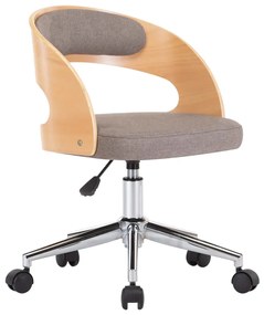 vidaXL Καρέκλα Γραφείου Περιστρεφόμενη Taupe από Λυγισμένο Ξύλο/Ύφασμα