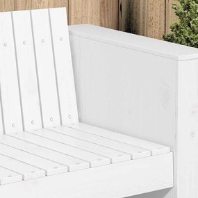 vidaXL Καναπές Κήπου Λευκό 185.5 x 60 x 62 εκ. Μασίφ ξύλο πεύκου