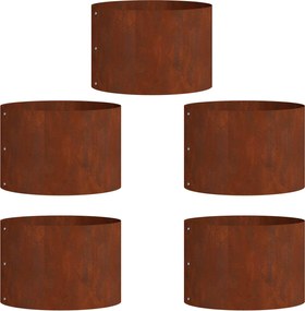 vidaXL Δακτύλιος γλάστρας 5 pcs Καφέ 30 x 30 x 20 cm