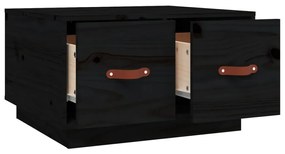 Τραπεζάκι Σαλονιού Μαύρο 60x53x35 εκ. από Μασίφ Ξύλο Πεύκου - Μαύρο