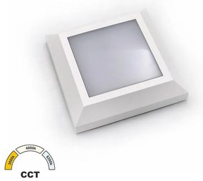 Adeleq Φωτιστικό LED PC Επίτοιχο Τετράγωνο D125mm 4W CCT IP65 Λευκό 3-97008