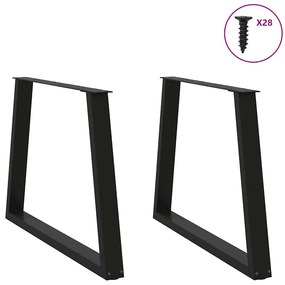 vidaXL Πόδια Τραπεζαρίας Σχήματος V 2 τεμ. Μαύρο 100x (72-73,3) εκ. Ατσάλι