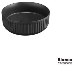 Bianco Ceramica Etna-S Επικαθήμενος Νιπτήρας Πορσελάνης Φ36 Black Matt