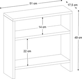 Τραπεζάκι βοηθητικό Silvanus Megapap χρώμα λευκό 51x17,5x49εκ.