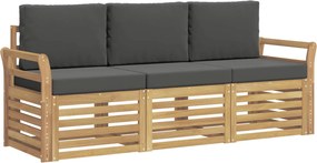 vidaXL Σετ Καναπέ 3 τμχ. Άσπρο και Ανθρακί Polyester