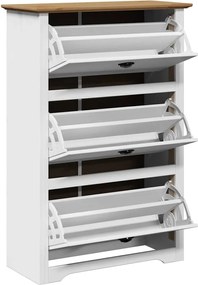 Ράφι παπουτσιών vidaXL BODO Λευκό και καφέ 80x35x118 cm