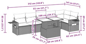 ΚΑΝΑΠΕΣ ΣΕΤ 7 ΤΕΜΑΧΙΩΝ ΜΑΥΡΟ ΣΥΝΘΕΤΙΚΟ ΡΑΤΑΝ ΜΕ ΜΑΞΙΛΑΡΙΑ 3267916