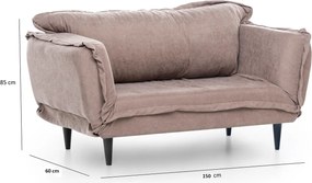 Διθέσιος Καναπές Κρεβάτι Μινκ VINO 60x150x85
