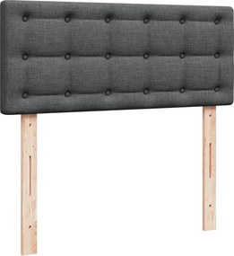 vidaXL Κρεβάτι Boxspring με Στρώμα Σκούρο Γκρι 120x200 εκ. Υφασμάτινο