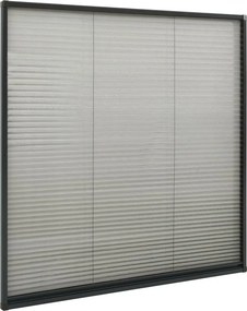 vidaXL Σήτα Παραθύρου Πλισέ Ανθρακί 120 x 120 εκ. από Αλουμίνιο