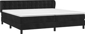vidaXL Κρεβάτι Boxspring με Στρώμα Μαύρο 200x200 εκ. Βελούδινο