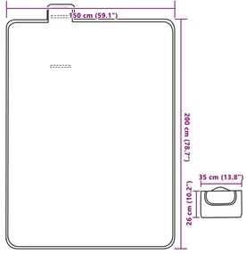 vidaXL Κουβέρτα Πικ-Νικ Πτυσσόμενη Μπλε Καρό 200x150εκ. Βελούδινη