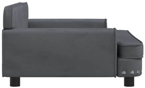 vidaXL Κρεβάτι Σκύλου Σκούρο Γκρι 90 x 53 x 30 εκ. Βελούδινο