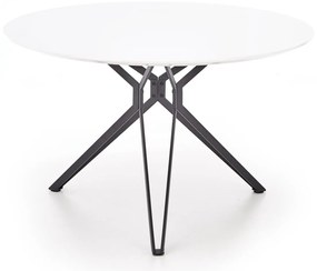 Τραπέζι Houston 218, Γυαλιστερό λευκό, Μαύρο, 76cm, 29 kg, Ινοσανίδες μέσης πυκνότητας, Μέταλλο | Epipla1.gr
