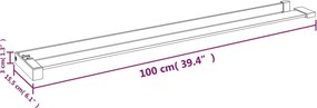 vidaXL Ράφι για Διαχωριστικό Ντουζιέρας Χρωμέ 100 εκ. από Αλουμίνιο