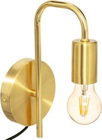 Απλίκα Τοίχου Με Φις Πρίζας A-S Keli Gold 182401A